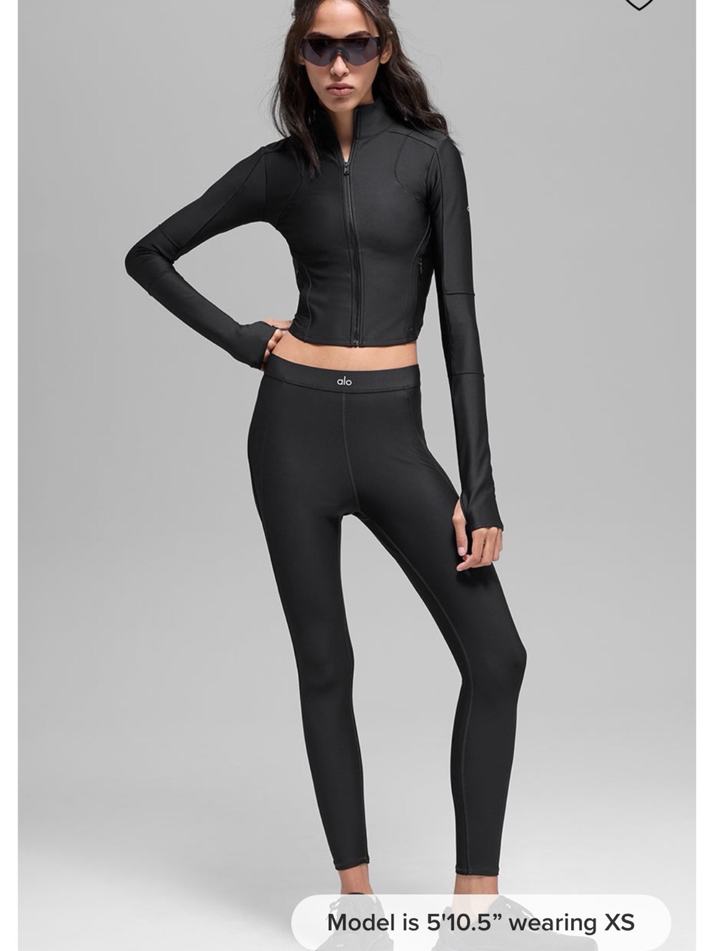 ALO Yoga Black High-Waist Performance Leggings and zip up set - Picture 10 of 16